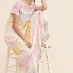Lightweight Multicolor Striped Maxi Dress - Pink & Yellow